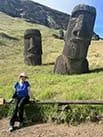 Camille, client d'Aroha Tours Rapa Nui, lors d'une visite guidée à l'île de Pâques.